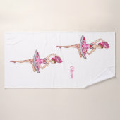 Ballerina ballet daner met han fan badhanddoek (Badhanddoek)