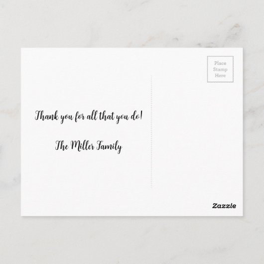 Ballerina Ballet Dank Je Briefkaart (Achterkant)