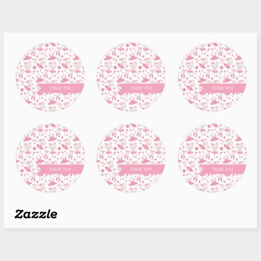 Ballerina Ballet Dans Roze Sticker (Vel)