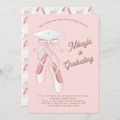 Ballerina Ballet Dans Uitnodiging Afstudeerfeest (Voorkant / Achterkant)