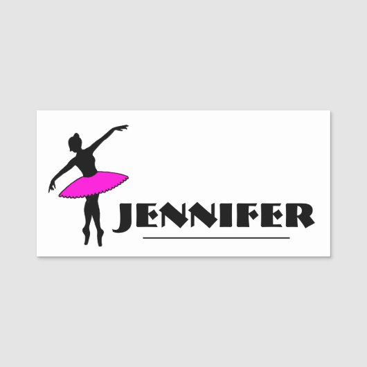 Ballerina Ballet Danser Studio Teacher Naamplaatje (Voorkant)