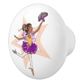 Ballerina ballet dark girl art deurknop keramische knop (Rechts)