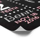 Ballerina ballet First Birthday chalkboard Poster (Hoek)