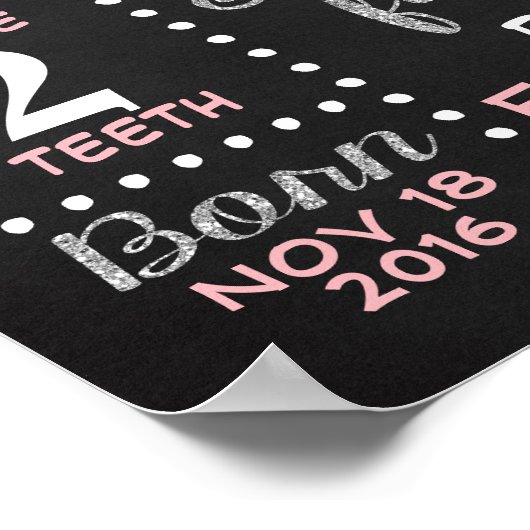 Ballerina ballet First Birthday chalkboard Poster (Hoek)