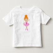 Ballerina, Ballet Girl, Ballet Dancer, Oranje haar Kinder Shirts (Voorkant)