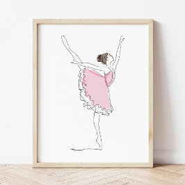 Ballerina, Ballet Girl, Ballet Dancer, Tutu, Roze Foto Afdruk