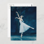 Ballerina Ballet Giselle Waterverf Briefkaart (Voorkant / Achterkant)