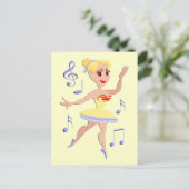 Ballerina Ballet Music Briefkaart (Staand voorkant)