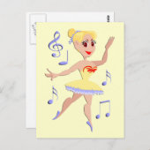Ballerina Ballet Music Briefkaart (Voorkant / Achterkant)