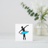 Ballerina Ballet Pointe Blue Tutu Dance Teacher Vierkante Visitekaartje (Staand voorkant)