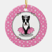 Ballerina Ballet Princess Boston Terrier (zwart) Keramisch Ornament (Voorkant)