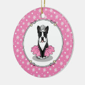 Ballerina Ballet Princess Boston Terrier (zwart) Keramisch Ornament (Links)
