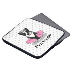 Ballerina Ballet Princess Boston Terrier (zwart) Laptop Sleeve