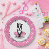 Ballerina Ballet Princess Boston Terrier (zwart) Papieren Bordje (Feest)