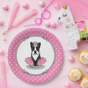 Ballerina Ballet Princess Boston Terrier (zwart) Papieren Bordje