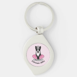 Ballerina Ballet Princess Boston Terrier (zwart) Sleutelhanger