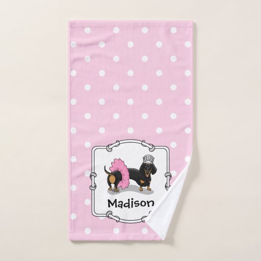 Ballerina Ballet Princess Dachshund (zwart-wit) Bad Handdoek (Handdoek)