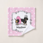 Ballerina Ballet Princess Dachshund (zwart-wit) Bad Handdoek (Wasdoekje)