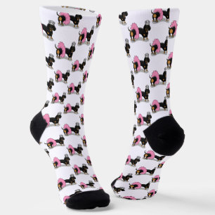 Ballerina Ballet Princess Dachshund (zwart-wit) Sokken