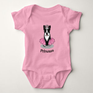 Ballerina Ballet Prinses Boston Terrier (zwart) Romper