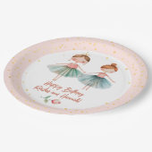 Ballerina Ballet Roze Dubbele Verjaardag Papieren Bordje (Gekanteld)