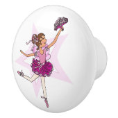 Ballerina ballet roze kunst deurknop keramische knop (Rechts)