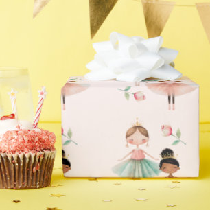 Ballerina Ballet Roze Patroon Verjaardag Cadeaupapier