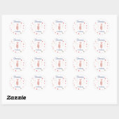 Ballerina Ballet Roze Patroon Verjaardag Ronde Sticker (Vel)