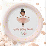 Ballerina Ballet Roze Verjaardag Meisje Papieren Bordje<br><div class="desc">Schattigee waterverf Ballet Ballerina Verjaardag waterverf kunstwerk. Kinderballerina verjaardagsthema. Gemakkelijk te personaliseren.</div>