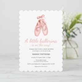 Ballerina Ballet Schoenen Baby Shower uitnodiging