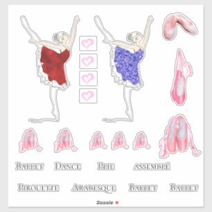Ballerina ballet schoenen doe-het-zelf uitspraken sticker