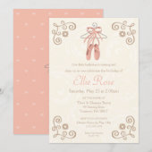 Ballerina Ballet Schoenen Meisje Verjaardag Uitnod Kaart (Voorkant / Achterkant)