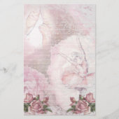 Ballerina Ballet Schoenen Roze Rozen Lined Briefpapier (Voorkant)