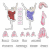 Ballerina ballet slippers DIY gezegden hart Sticker (Voorkant)