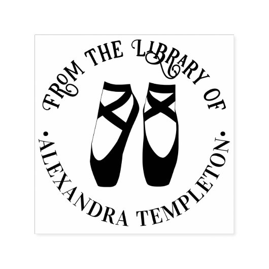 Ballerina Ballet Teen Pointe Schoenen #2 Bibliothe Zelfinktende Stempel (Design)