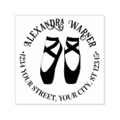Ballerina Ballet Teen Punt Schoenen #2 Naam Adres Zelfinktende Stempel (Design)