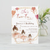 Ballerina Ballet Tutu 2e verjaardagsfeestje voor m Kaart (Staand voorkant)