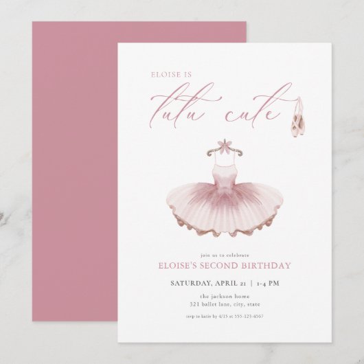 Ballerina Ballet Tutu Schattige 2e verjaardagsuitn Kaart (Voorkant / Achterkant)