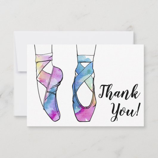 Ballerina Ballet Verjaardag Bedankkaart (Voorkant)