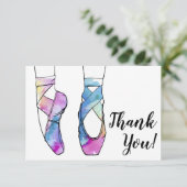 Ballerina Ballet Verjaardag Bedankkaart (Staand voorkant)