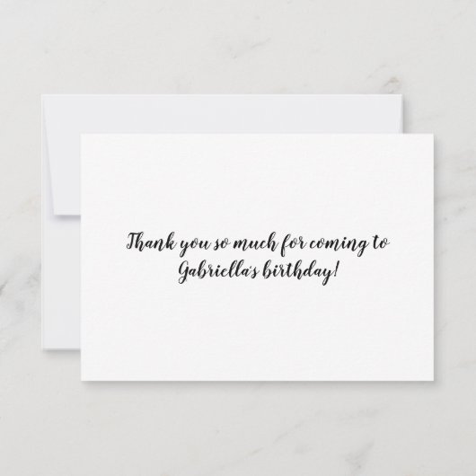 Ballerina Ballet Verjaardag Bedankkaart (Achterkant)