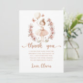 Ballerina Ballet Verjaardag Dankjewel Card Bedankkaart (Staand voorkant)