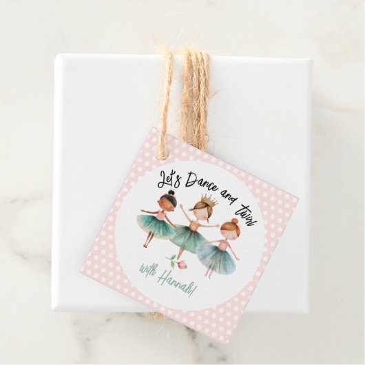 Ballerina Ballet Verjaardag Meisje Bedankjes Labels (In situ)