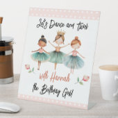 Ballerina Ballet Verjaardag Meisje Reclamebord Met Voetstuk (Insitu)