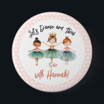 Ballerina Ballet Verjaardag Meisje Ronde Button 7,6 Cm<br><div class="desc">Schattigee waterverf Ballet Ballerina Verjaardag waterverf kunstwerk. Kinderballerina verjaardagsthema. Gemakkelijk te personaliseren.</div>