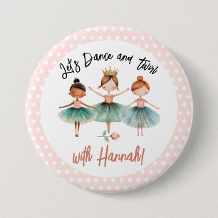 Ballerina Ballet Verjaardag Meisje Ronde Button 7,6 Cm