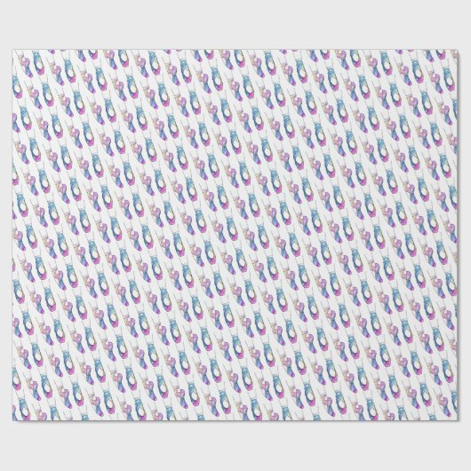 Ballerina Ballet Verjaardagsfeest Cadeaupapier (Vlak)