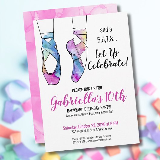 Ballerina Ballet Verjaardagsfeest Kaart