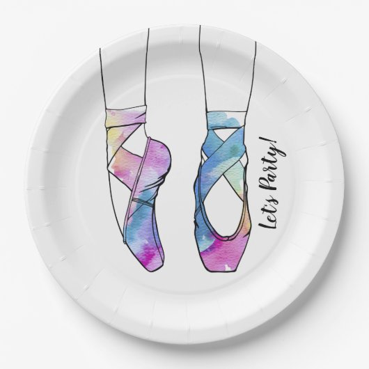 Ballerina Ballet Verjaardagsfeest Papieren Bordje (Voorkant)