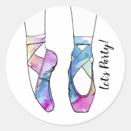 Ballerina Ballet Verjaardagsfeest Ronde Sticker